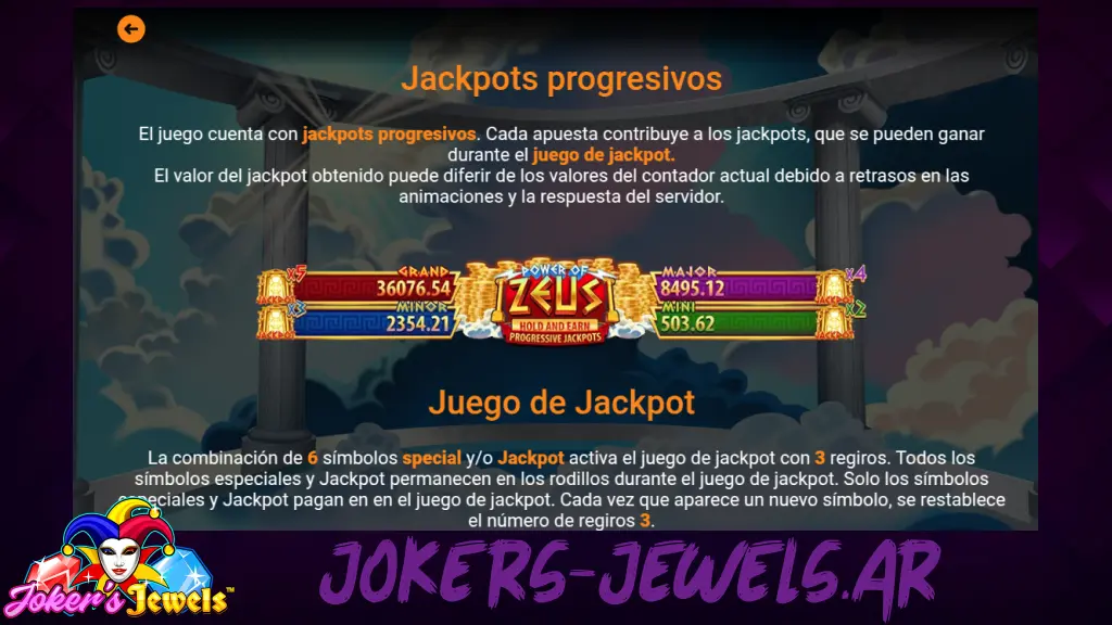 Power of Zeus Jackpot Game